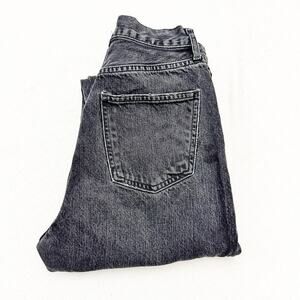 AGOLDE 90's Pinch Black Charcoal Denim Jeans Button Fly Ripped Knee Size 24